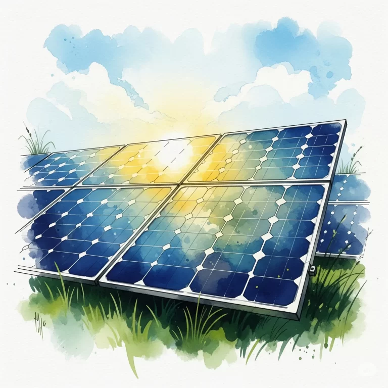 Dibujos de Paneles Solares estilo acuarela
