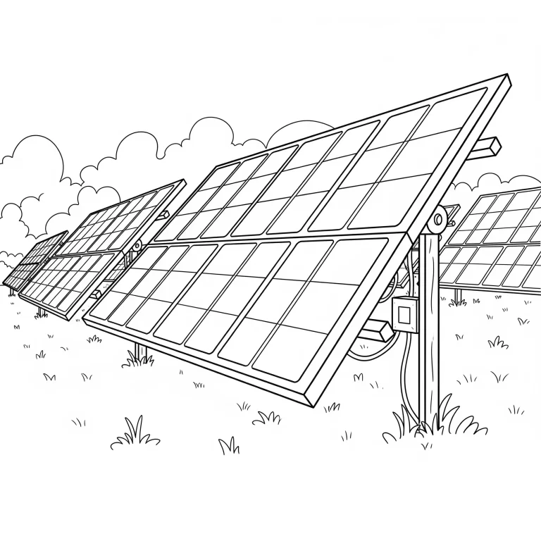 Dibujos de Paneles Solares para colorear